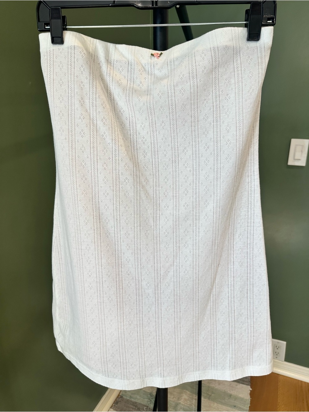 With Jean white strapless mini